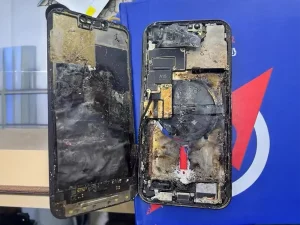 lithium ion battery explosion damaged phone